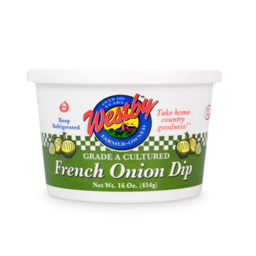 Westby Cooperative Creamery's French Onion dip in 16 oz. container.