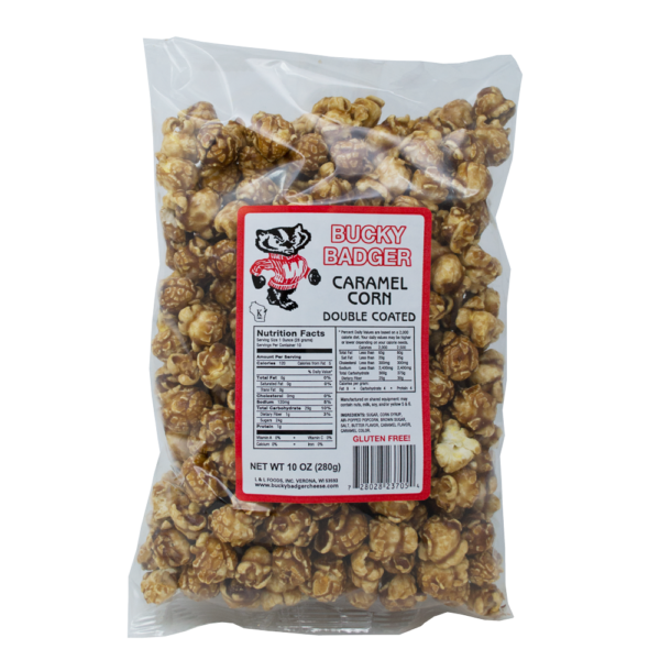 10 oz. Bucky Badger Caramel Popcorn | Westby Cooperative Creamery