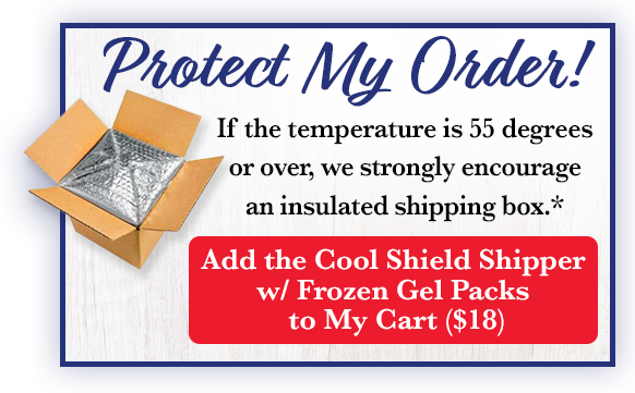 Protect your Westby Cooperative Creamery order with a Cool Shield shipping box with ice packs.
