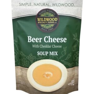 Wildwood Specialty Foods Soup Mix in flavor Beer Cheese With Cheddar Cheese bag against a white background.