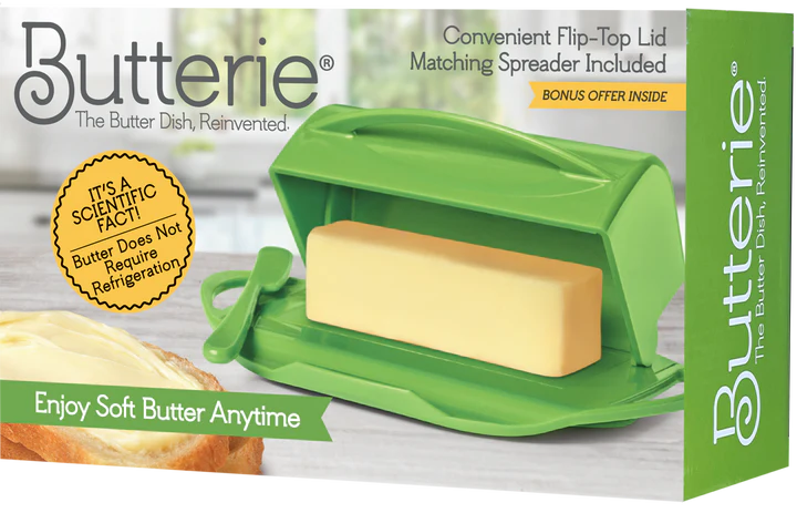 Butterie Box Butter Dish in the color green.