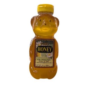 Bear container of Westby R&J Honey Farm Pure Honey 24oz.