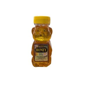 Bear container of Westby R&J Honey Farm Pure Honey 8oz.