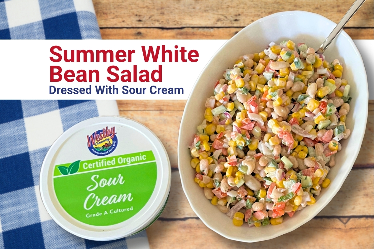 Summer White Bean Salad Dressed With Sour Cream