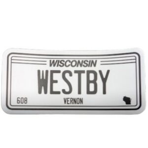 Westby - License Plate Sticker